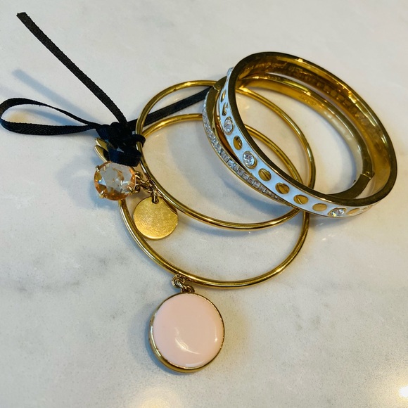 Kate Spade White Bangle with Gold & Crystal  Accents - Picture 5 of 5